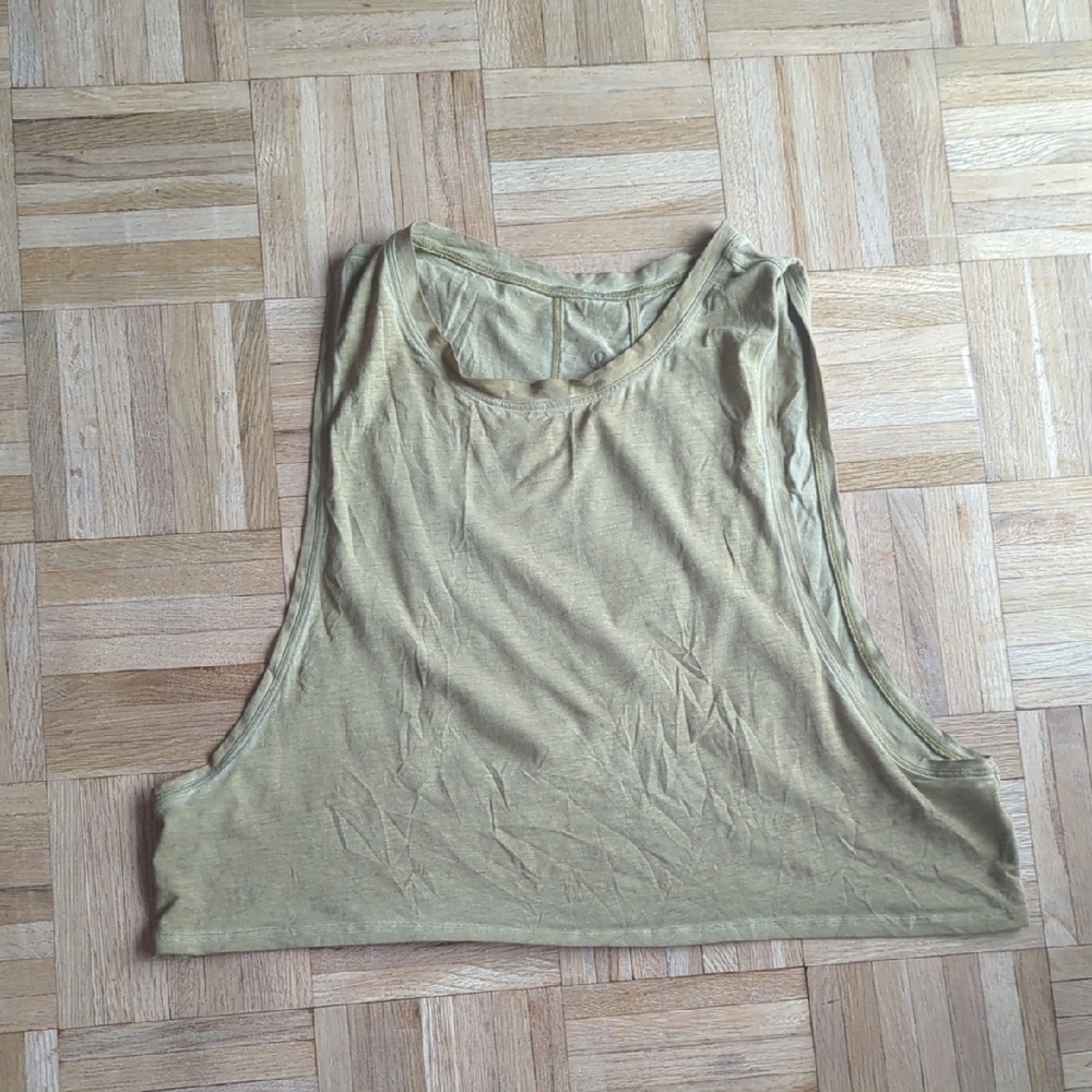 Lululemon Tie Dye Chartreuse Green Women's Muscle Love Crop Tank